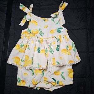 Rare Editions Baby Girl Lemon Print Body Suit 12M